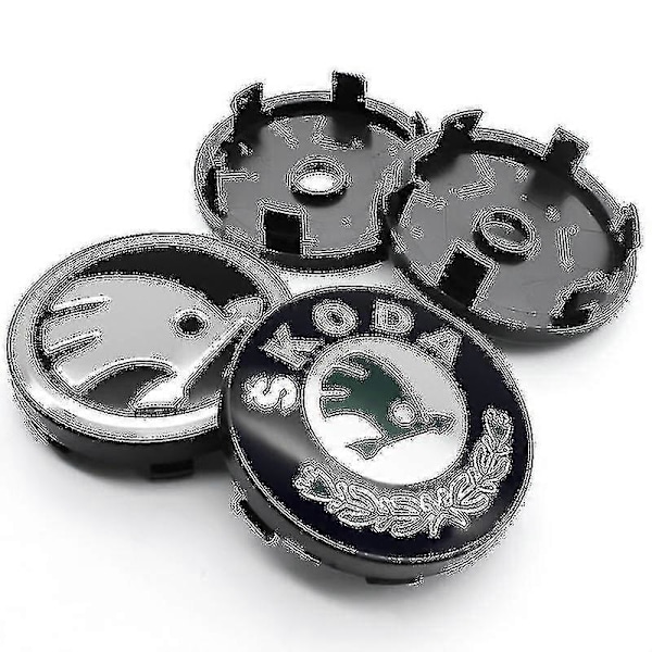 4 st 56mm 60mm Bilhjul Navkapsel Fälglock Emblem Dekaler Tillbehör För Skoda Rapid Octavia