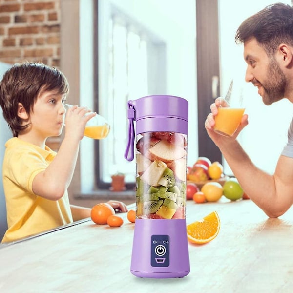 Mini Bærbar Kop Saftpresser Elektrisk Blender Madprocessor Smoothie Maker Mixer blue