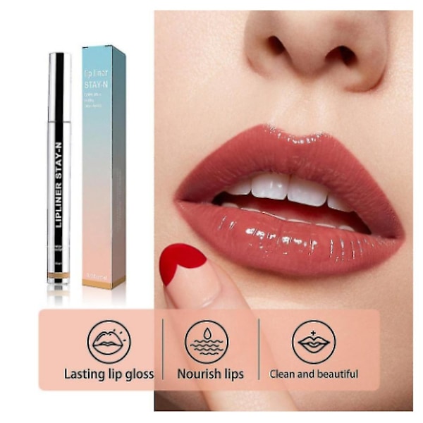 Lip Liner Peel Off Glaze Liner Tattoo Gloss Stain Peel Off Langvarig Skønhed burgundy