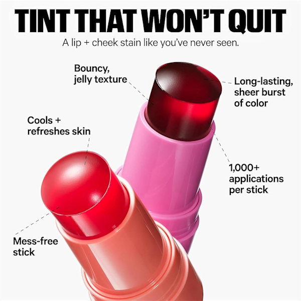 Milk Water Jelly Lip Tint, Water Jelly Tint Stick Läppstift, 2024 Nytt Transparent Läpp- & Kindfärg - Uppbyggbar Vattenfärgsfinish Läppglans c
