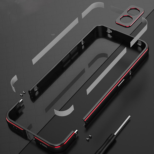 Beskyttende ramme for etui og kamera for Nothing Phone 2 Transparent Shiny Aurora dekselramme linsebeskytter for Nothing Phone 2 silver
