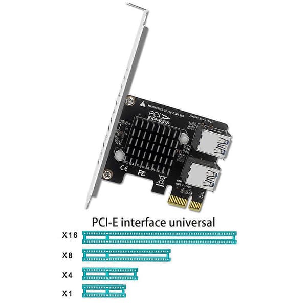 PCIE 1 til 4 PCI-Express Grafikkort Adapter Pcie 1X til 1X Multiplikator Kort