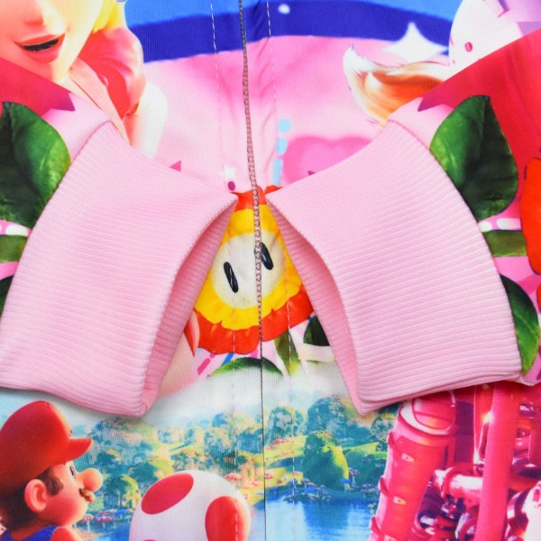 Super Mario Princess Peach Color hoodiejacka för barn 130CM