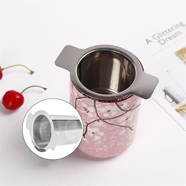 Rustfrit Stål Te-Infuser Metal Kop Si Strainer Løse Blade Filter without lid