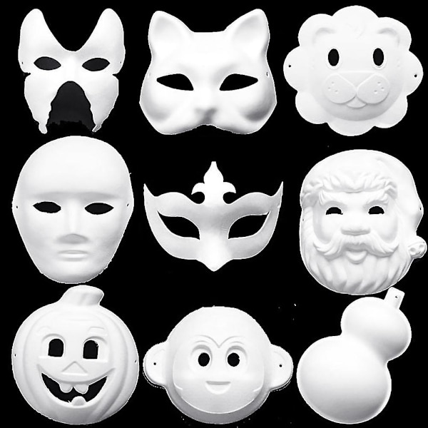 Tomt färgad målning maskerad cosplay massa mask kindergarten DIY-tillbehör Jikaix_GET IT-gåvor zorro