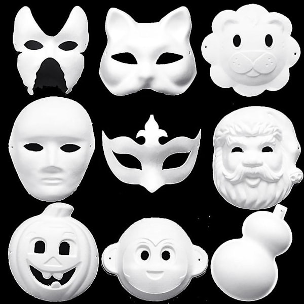 Tomt farvet maleri maske maske cosplay pulp maske børnehave DIY-artikler Jikaix_GET IT gaver rabbit