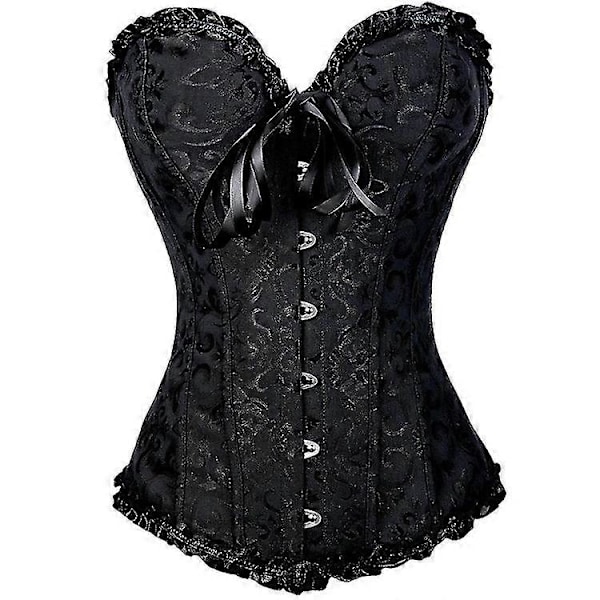 Korset Tube Top Jacquard Gotisk Palads Korset Vest Formende Undertøj Korset black m