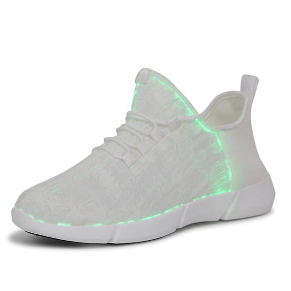 LED-sko med fiberoptisk lys - Lysende sneakers som lades opp - For jenter, gutter, menn og kvinner - Perfekt for fester 41