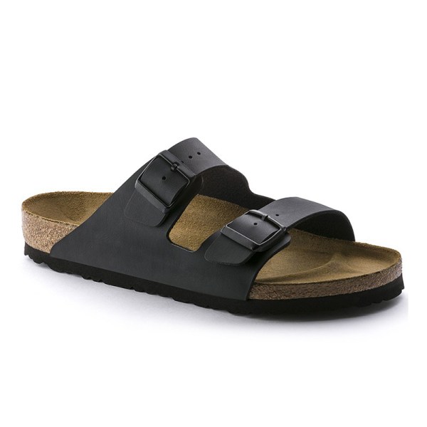 ~2024 Vår og sommer Ny retro kork flate boken sandaler herre flate sandaler kvinner black leather 45