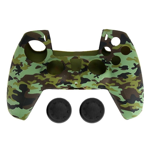 Camouflage håndtag ærme Silikone til etui Støvtæt hudbeskyttelsesdæksel med joystick tommelfingerpind hætte Anti-slip til controller spiltilbehør