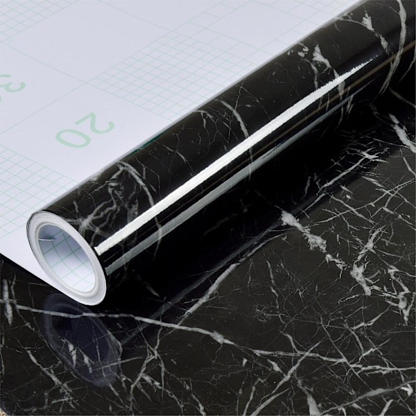Marmor tapet stor självhäftande vinyl, vattentät extra tjock kontaktpapper självhäftande vinylfolie för möbler redo kök bänkskivor etc 6 light grey stone