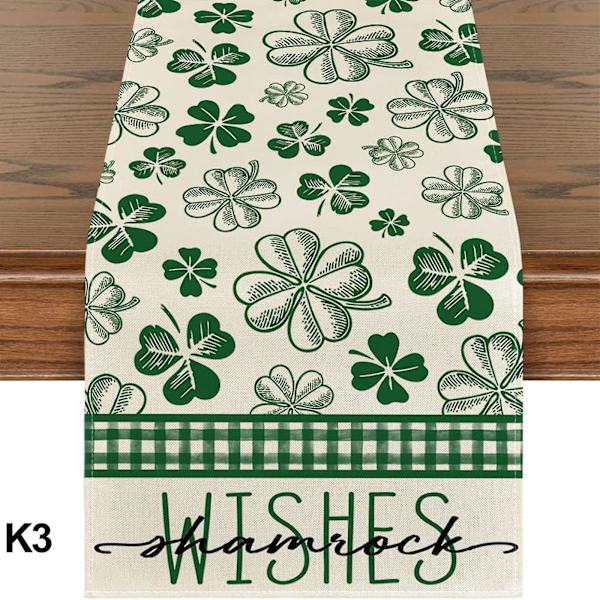 St Patricks Day Bordlöpare, Semesterkök Matbord Dekorationer Shamrock Vår Säsongsbetonade Borddukar För Hemfest c l - 33x275cm