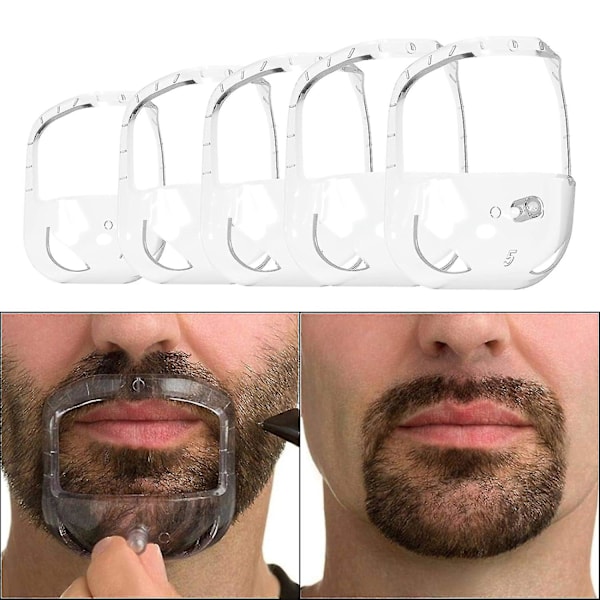 5 Storlekar Goatee Skäggformare Skäggstylingverktyg För Män, Skäggformningsmall För Hårfäste, Kantning, Mustasch, En Gåva Till Pappa white 2pcs