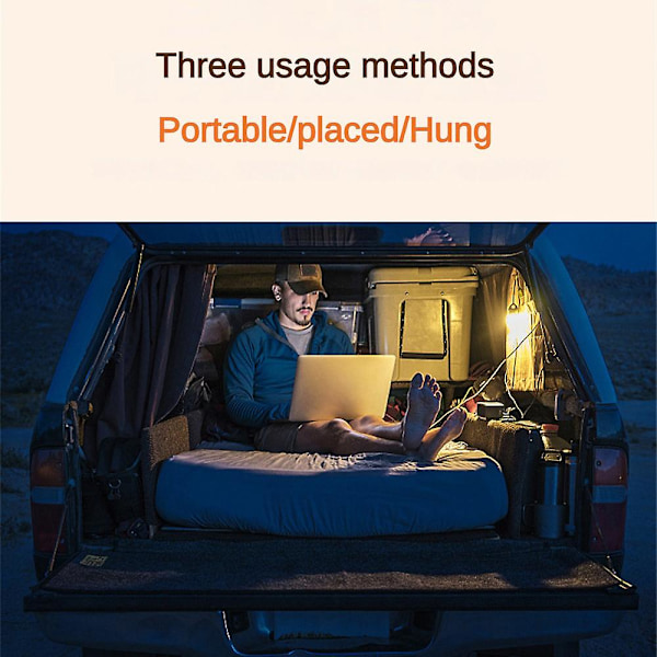 LED Campinglys USB Ladbar Teltet Lanterne Nattlampe Utendørs Fiskefest columnar 2000 mah