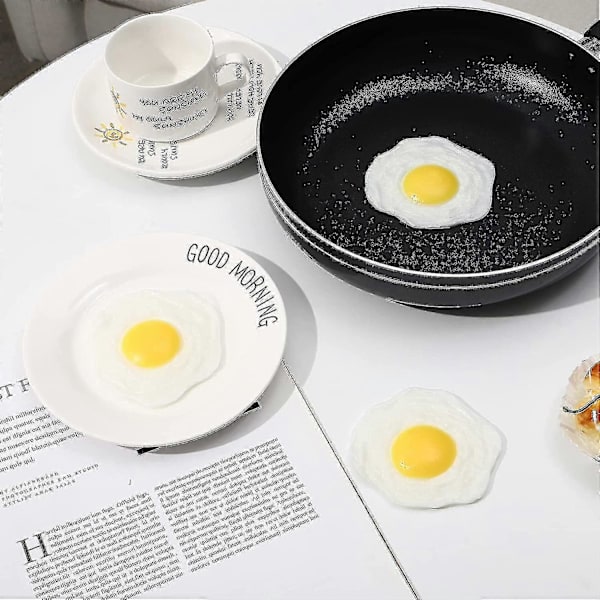 3 st Fried Egg Leksak, Mjuk Artificiell Stekt Ägg Falskt Stekt Ägg För Barn Lekmat Eller Skämt Leksak