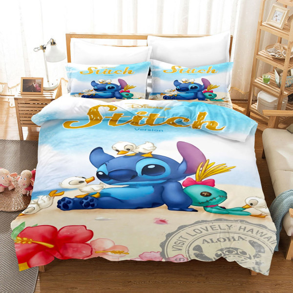Tecknad animation Stitch-serien sängkläder cover tre delar Stitch-14 173*218cm two-piece set weight 0.8kg