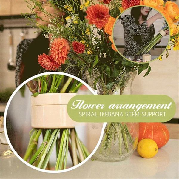 Kierteinen Ikebana-varrenpidike - Kierteinen varrenpidike maljakoille, kierteinen kukkavarrenpidike, Gracehomee kierteinen Ikebana-varrenpidikerenka, kukka-asetelman pidike small and large