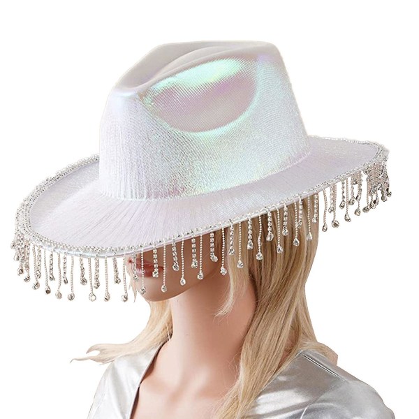 Western cowboyhat til kvinder Diamond Fringe Cowgirl hat White