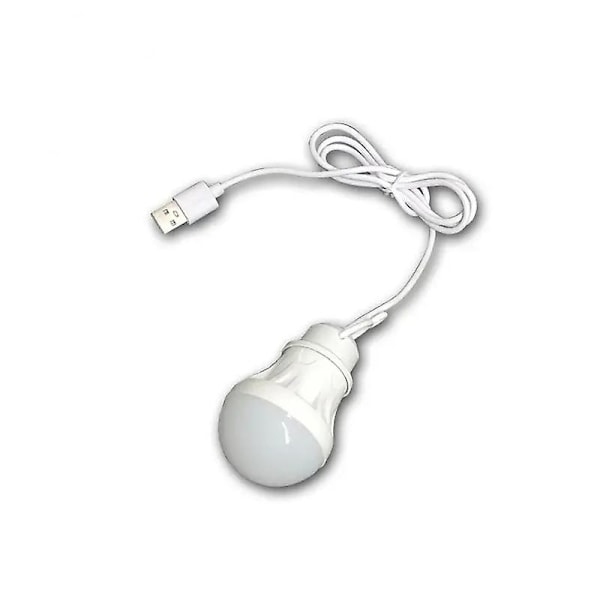 USB LED Pære 3W Bærbar LED Lampe 5V Boglys Energibesparende Nødlampe Udendørs Campinglys Indendørs Læselys a01