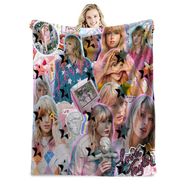 Kuuluisa laulaja flanellipussipeitto Taylor Swift lahjapussipeitto ilmastointipeitto päiväunipussipeitto peittopeitto julkkispeitto 70*100cm