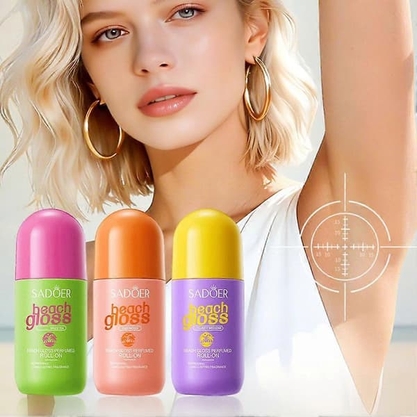 SADOER Beach Gloss Parfumeret Roll-On - 50ml, Hyaluronsyre, Frisk pink 50ml