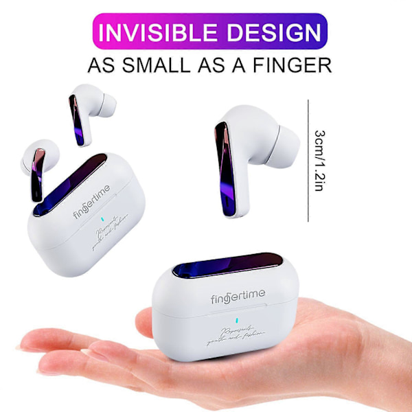 4D Ljudeffekt ANC -23db Touch-kontroll Trådlösa Bluetooth Hörlurar TWS-Hörlurar In-Ear Hörlurar white
