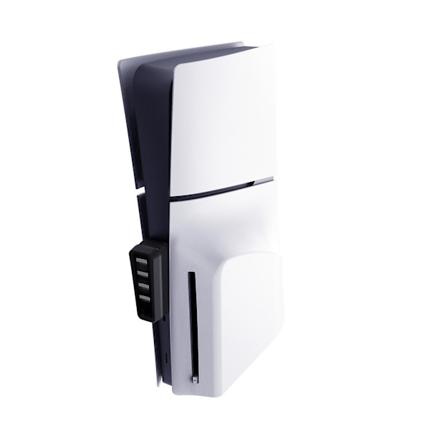 USB-keskitin PS5:lle, 4 porttia 2.0 USB-laajennusadapteri nopea lataus PS5-lisävarusteet PS5 Slim UHD/DE-konsolille black