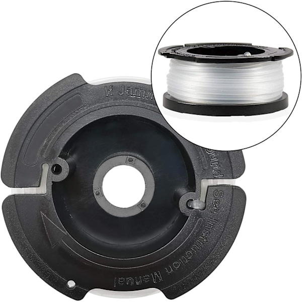 6 käämiä Black & Decker nurmikonleikkureille (9,1 m pitkä ?1,65 mm nylonlanka käämin kannella ja jousella)