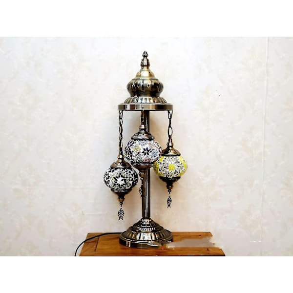 Glober tyrkisk marokkansk farverig mosaik antik bordlampe sengebordslampe lampeskærm ZD B 5