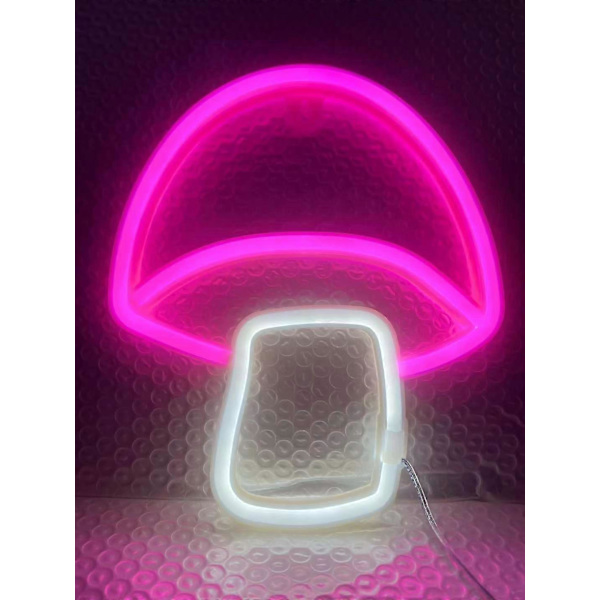 Neon Svampe Skilt, Æstetisk Svampe Neon Lys Til Vægdekoration, 3d Graveret Svampe Natlys Skaber Skov Stemning -CHSZ red white