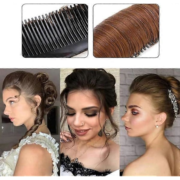 Osynlig Fluffig Hårförhöjare, Fluffig Hårförhöjare, Kam In Pannan Höjande Håruppsättning, DIY Höj Håret Fest Styling brown