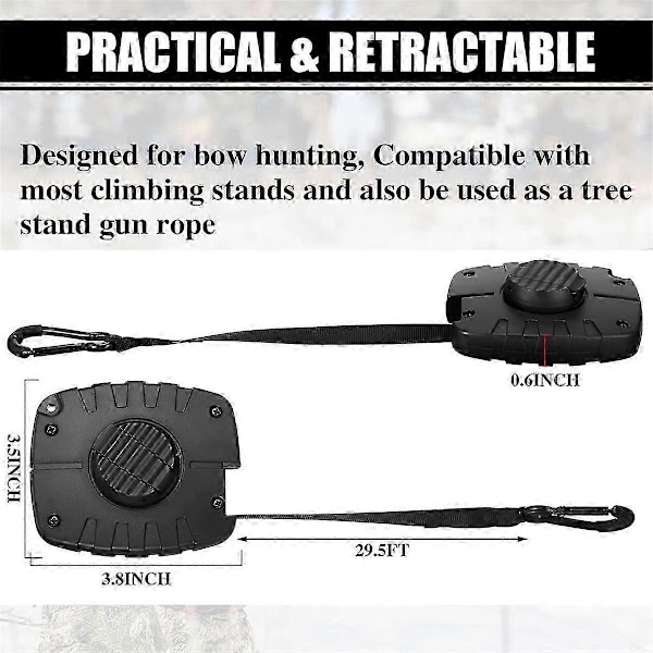 Treestand Gear Hoist, 29,5 Ft Utdragbar Båge & Utrustningslyft för Jakt, Snabb & Enkel Bågskytte