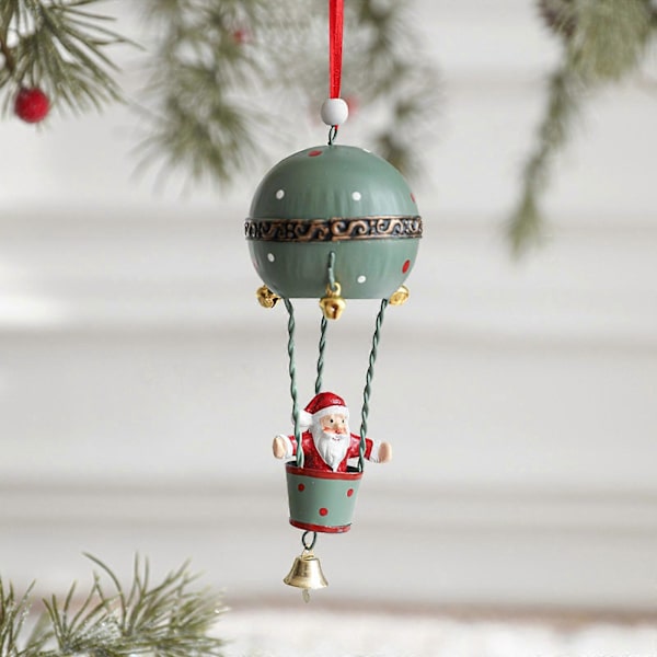 Gratulerer med dagen ballonger Juler jern malt varme ballonger Juletre hjort snømann julenissen dekorasjon liten anheng ag