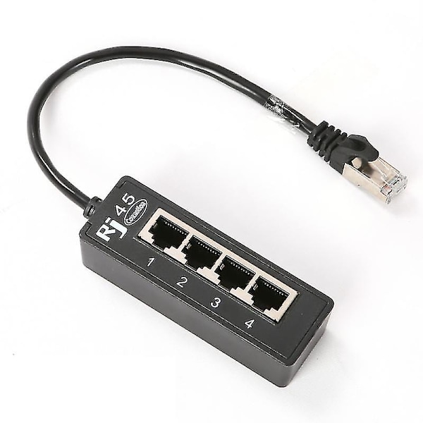 Ryra RJ45 1 hann til 4 hunn LAN Ethernet-kontakt 2/3 port splitter Ethernet-kabel nettverksutvider kabeladapter tilbehør -GSL