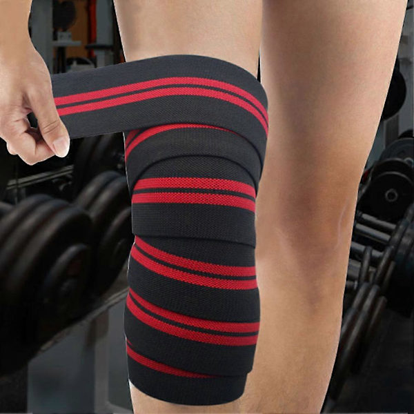 2 st Knäskydd för Viktlyftning Gym Träning Fitness Kompression Knäskydd Remmar yellow