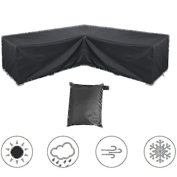 Hörnsoffa Överdrag Vattentät Trädgårdsmöbler Set Överdrag Utomhus Sektionsmöbel Överdrag CNSZ 286*222*82cm