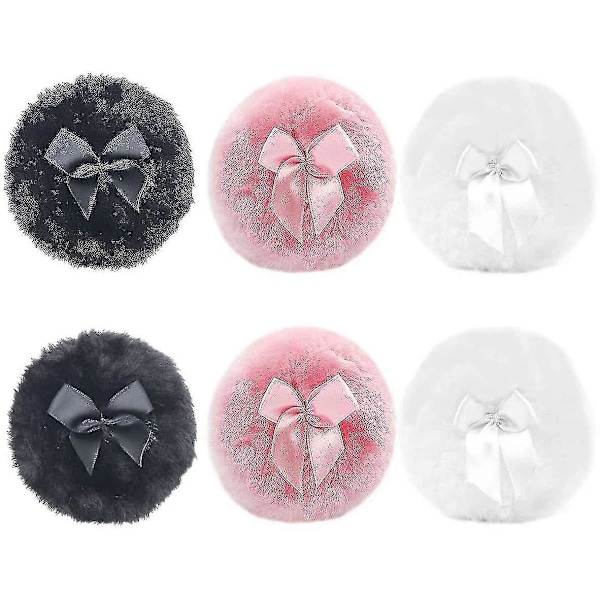 Puuteripuffit, 6 kappaletta Pehmeä Meikkipuffi Pyöreä Puffi Pehmeä Pehmoinen Puuteripuffi Keho -JRDG