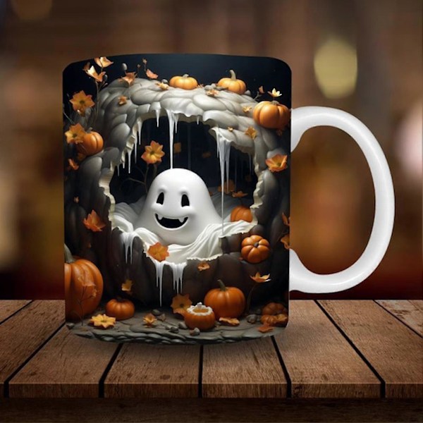 Halloween Kaffeemugge Keramik Kürbis Geist Totenkopf Kaffeetasse Mit Griff Süßes Oder Saures Becher Tasse Home Party Dekor -CHN 1