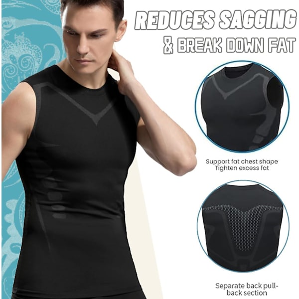 Tourmalin Posture Corrector Vest, Ice Silk Fabric Posture Corrector Vest, Ionic Shaping Sleeveless Shirt l