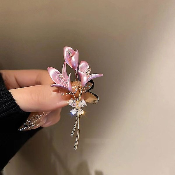 Lily blomma brosch rosa blomma brosch stift tulpan bröllop bankett kontor brosch stift smycken gåva för kvinnor