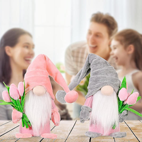 Tulpan Rudolph docka leksaker gnom plyschdockor heminredning mors present skrivbordsfigur prydnader ansiktslös docka -GSL pink
