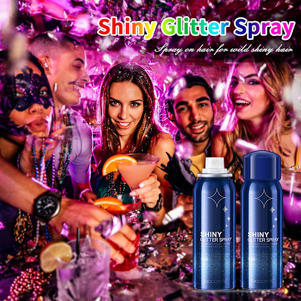 2 kpl 60 ml Hiusten ja Kehon Glitter-Suihke Yökerhojuhliin Kehon Tähti Glitter Lavameikki