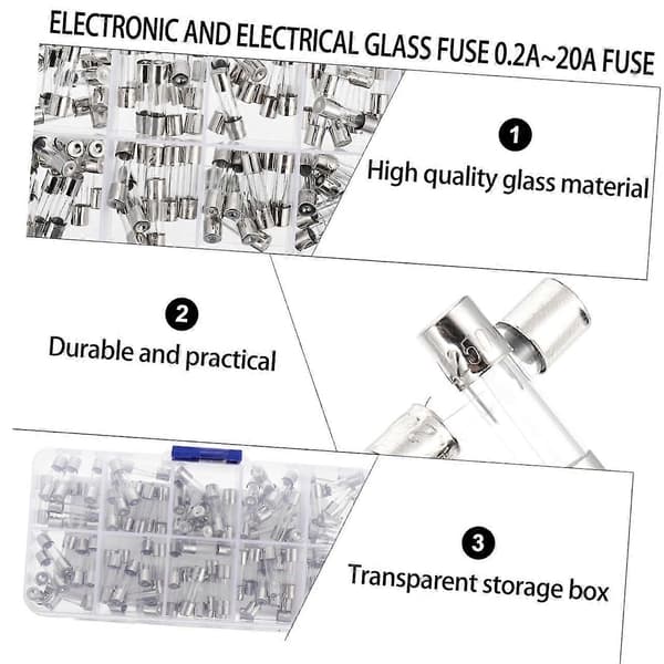 Hurtigtsmeltende 20A Glasssikring - Boks (100 stk)