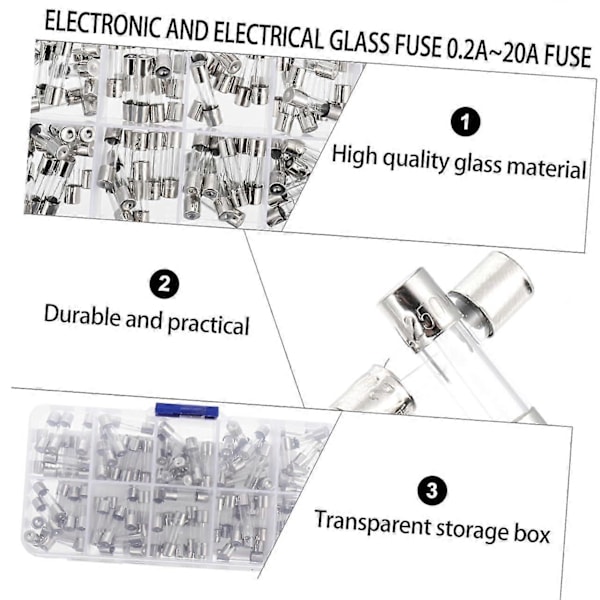 Hurtigtsmeltende 20A Glasssikring - Emballeret (100 stk)
