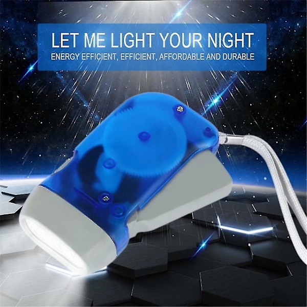 Käsikäyttöinen LED-kampikäyttöinen dynamo-taskulamppu blue
