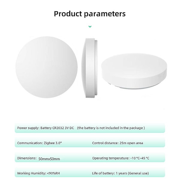 Tuya Zigbee-knapp Smart scenbrytare Multi-scenlänkning Trådlös fjärrkontroll Intelligent smart hem Zigbee-gateway behövs