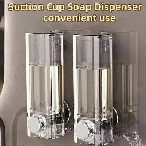 Sugerørssåpedispenser 16oz/450ml Veggmontert Dusjsåpedispenser glossy transparent