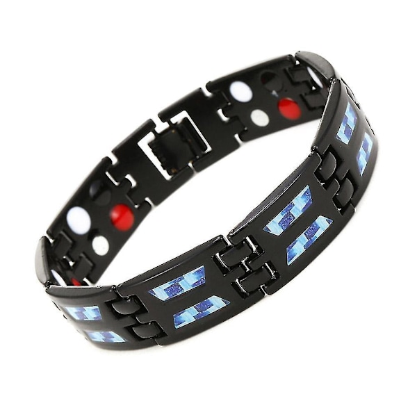 Carbon Blue Magnetisk Terapi Armbånd Unik Dobbelt Række Ultra Styrke J5 zd.14
