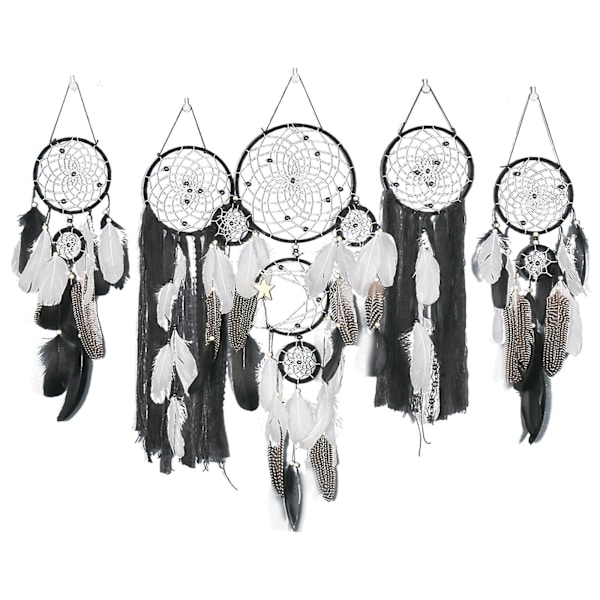 50% RABATT, Drömfångare Heminredning Måne Och Stjärnor 5st/set Järn 25  37  4 Cm Bohemisk Vacker Legend Väggdekoration black