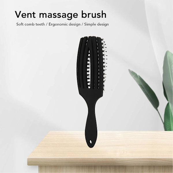 Böjd Vented Paddelborste Scalp Massage Avtraslande Borste Stylingverktyg för Vått Torrt Lockigt Rakt Hår